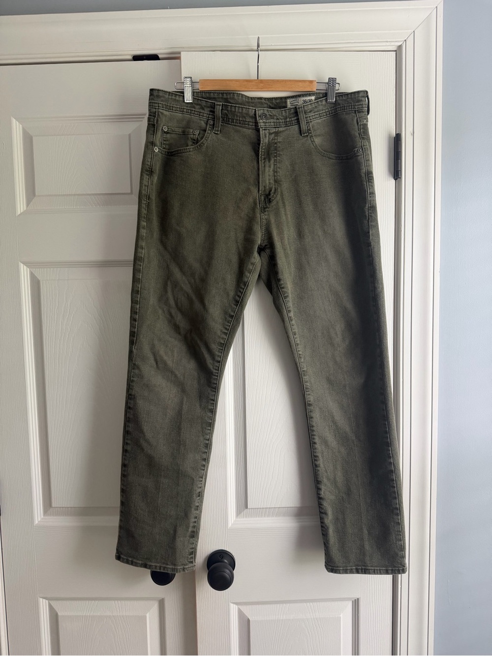 Daniel Cremieux Men's Olive Green Straight Jeans
